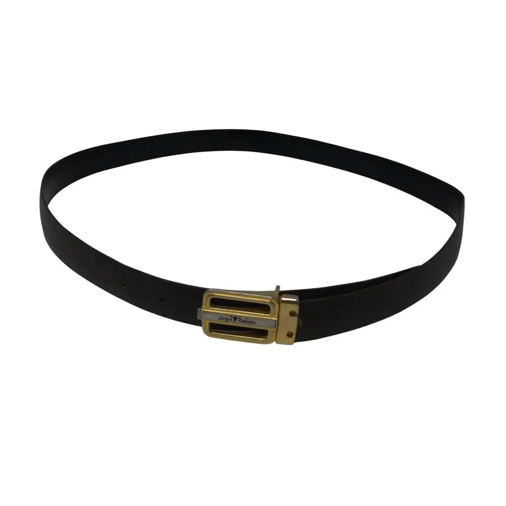 Sergio Valente Brown Leather Designer‎ Belt